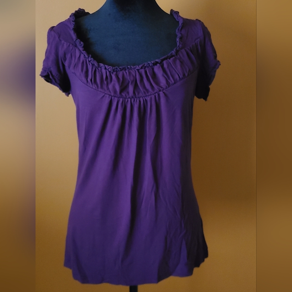 INC International Concepts Purple Ruffled Blouse